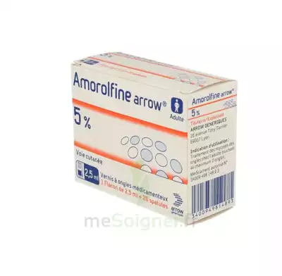 Amorolfine Arrow 5 % V Ongles Médicamenteux 1fl/2,5ml+20spat à Bordeaux